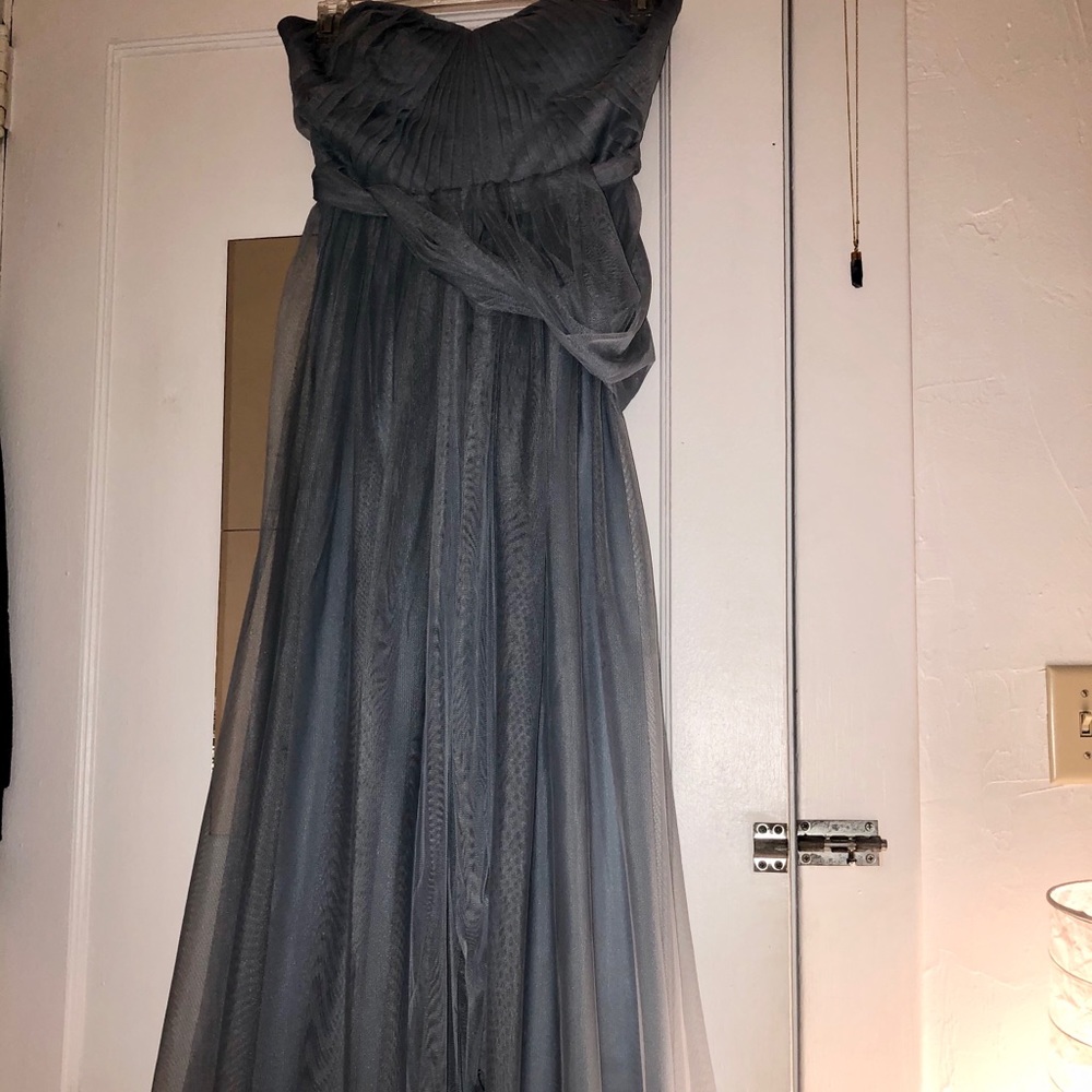 Dusty blue chiffon dress